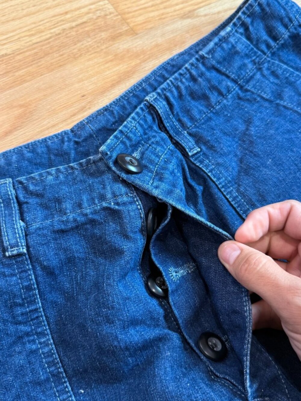 Imogene + Willie Linen & Cotton Blake Military Trouser Washed Indigo 36/31 - Picture 10 of 13